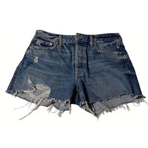 GRLFRND Helena High Rise Cut Off Shorts Button Fly Destroyed 5 Pocket Size 26